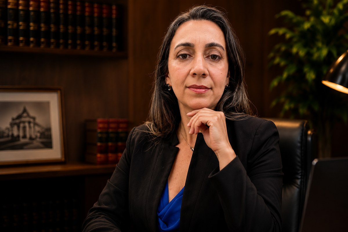 Fernanda Santiago em seu escritório
